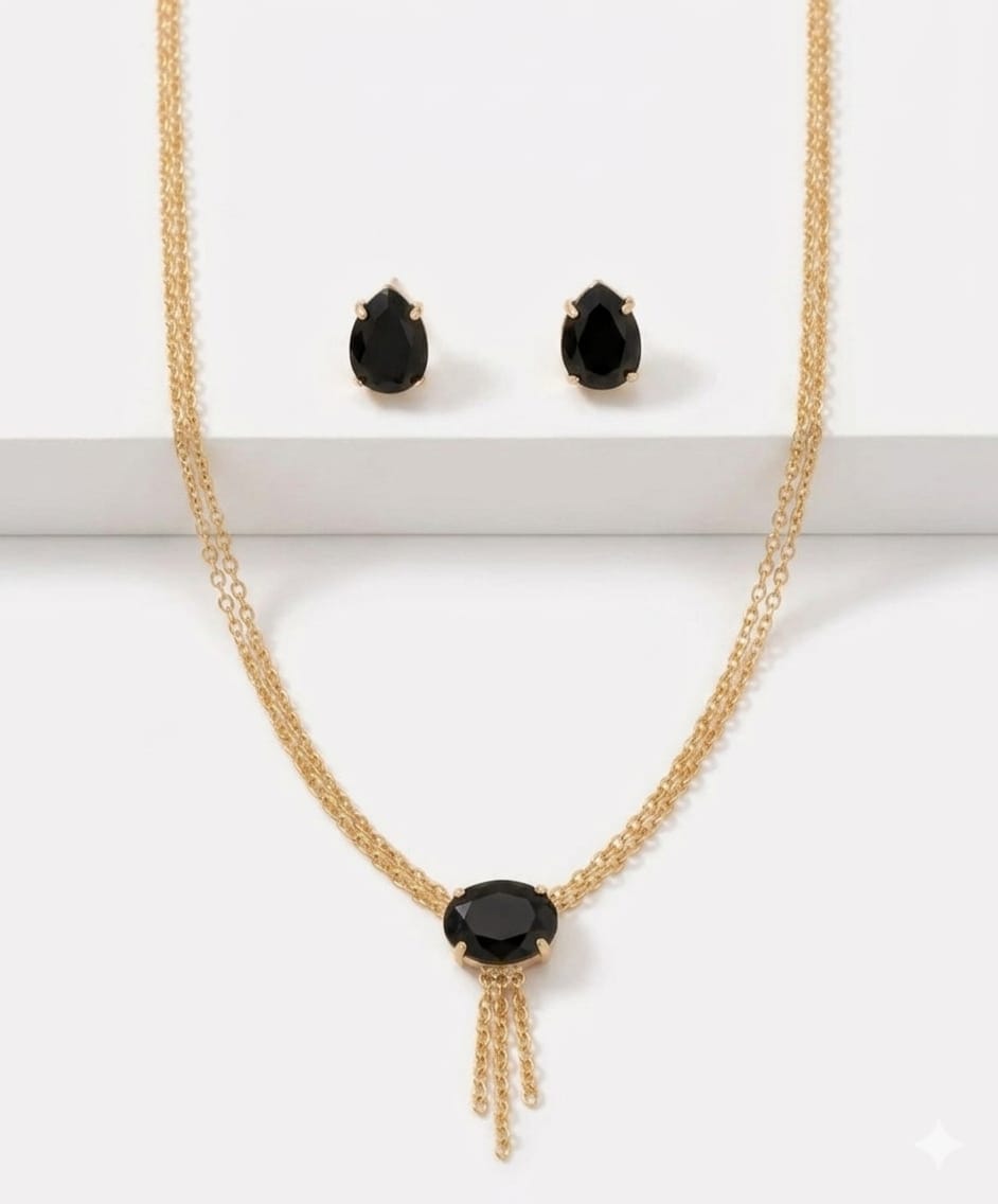 Elegant Crystal  Gold Plated Necklace