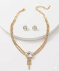 Elegant Crystal  Gold Plated Necklace