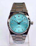 Premium Ice Blue Dial Men's Luxury Watch - Stainless Steel Integrated.