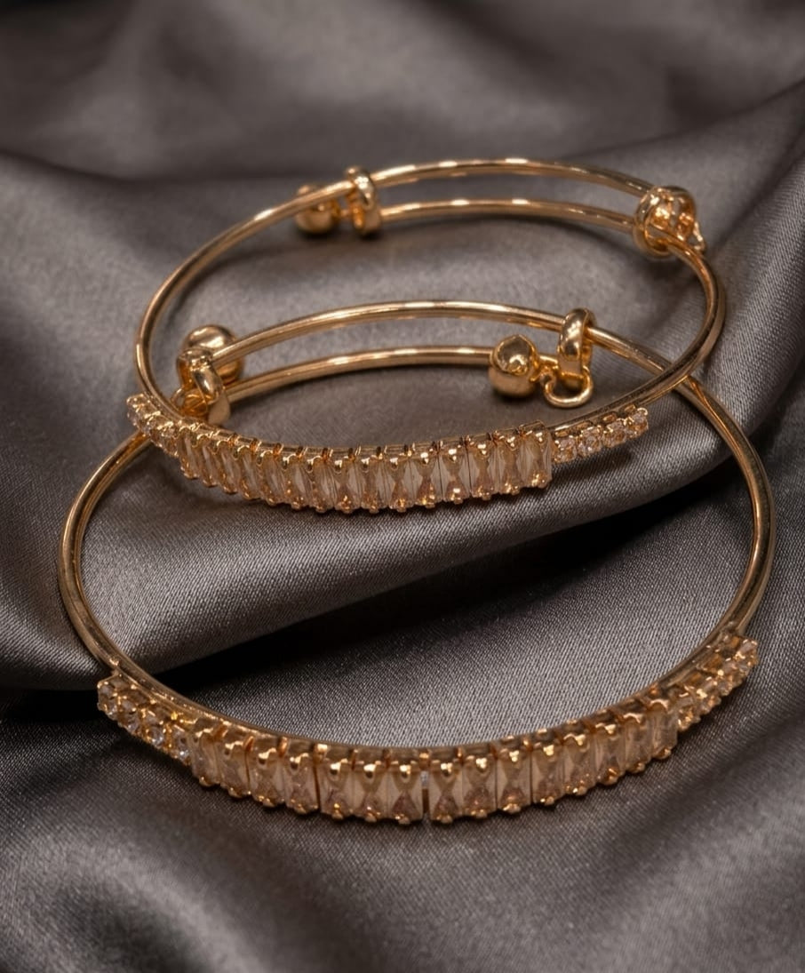 Roman Numeral Gold Bangle with Black & White Inlays