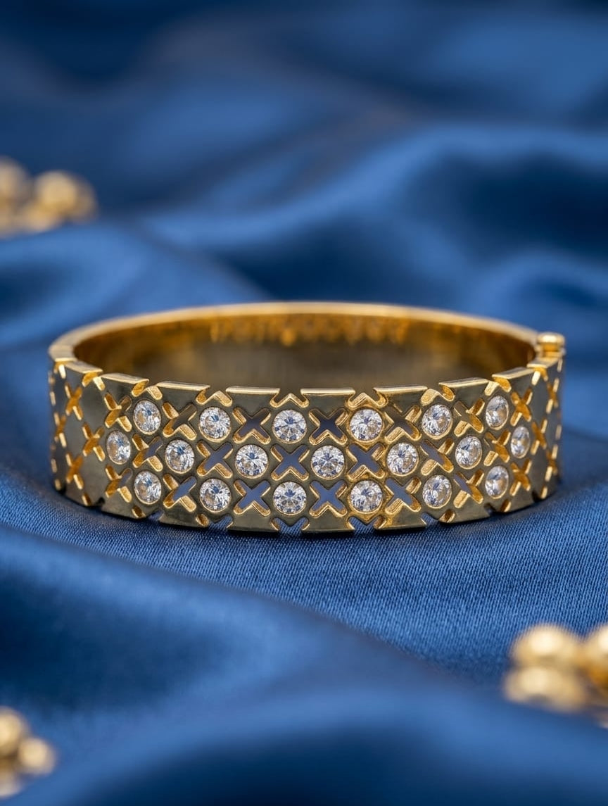 Premium  Gold Plated Butterfly & Floral Charm Bangle – Elegant Stainless Steel Bracelet for Women