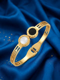 Premium  Gold Plated Butterfly & Floral Charm Bangle – Elegant Stainless Steel Bracelet for Women