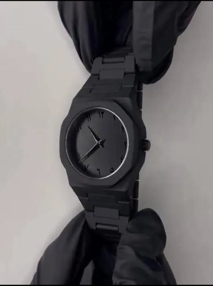 Premium Matte Black Aura Watch – Arabic Numerals Edition