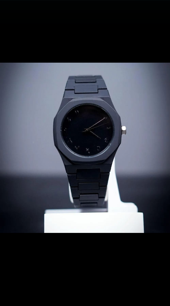 Premium Matte Black Aura Watch – Arabic Numerals Edition